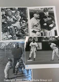 Group of 4 Large Format Black and White Photos, Baseball Themed. 