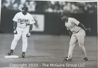 Group of 4 Large Format Black and White Photos, Baseball Themed. 