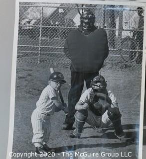 Group of 4 Large Format Black and White Photos, Baseball Themed. 