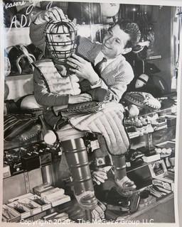 Group of 4 Large Format Black and White Photos, Baseball Themed. 