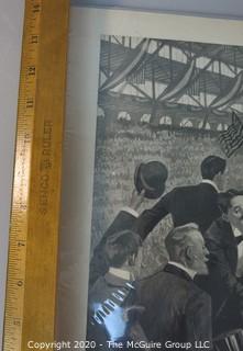 Large Black and White Print. The 1895 Democratic Convention by T Dart Walker.  Measures approximately 21" x 15". 