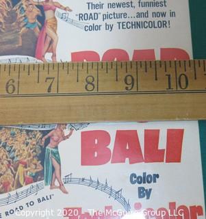 Movie Poster, Road to Bali Staring Bob Hope. Matted Print from Magazine.