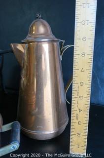 4 Heavy Copper Serving and Cooking Pieces. 