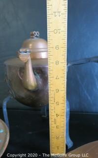 4 Heavy Copper Serving and Cooking Pieces. 