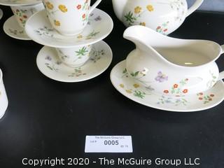 Partial Set of Royal Doulton Fine China in "Springtime" Pattern. Made in England.