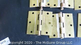 Lot of 18 Vintage Brass Door Hinges.