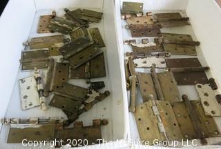 Large Group of Brass Door Hinges. 