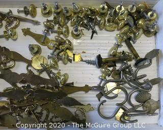 Large Collection of Brass and Ceramic Door Knobs and Hardware.