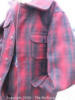Medium Sized Vintage Woolrich Insulated Wool Hunting Jacket & Pants in Red & Black Buffalo Plaid. Perfect addition for those decorating lodges and hunting cabins  