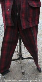 Medium Sized Vintage Woolrich Insulated Wool Hunting Jacket & Pants in Red & Black Buffalo Plaid. Perfect addition for those decorating lodges and hunting cabins  