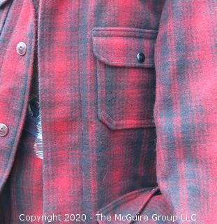Medium Sized Vintage Woolrich Insulated Wool Hunting Jacket & Pants in Red & Black Buffalo Plaid. Perfect addition for those decorating lodges and hunting cabins  