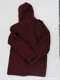 Medium Sized Vintage Red Woolrich Wool Jacket with Hood. 