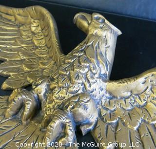 Large Gilt Tone Metal Eagle Wall Mount Adornment.  Measures approximately 35".