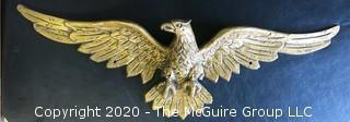 Large Gilt Tone Metal Eagle Wall Mount Adornment.  Measures approximately 35".