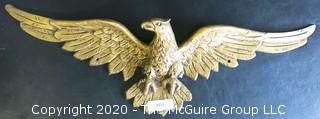 Large Gilt Tone Metal Eagle Wall Mount Adornment.  Measures approximately 35".