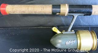 Vintage Holiday 40 Fishing Spinning Reel and 75" Fly Fishing Rod. 
