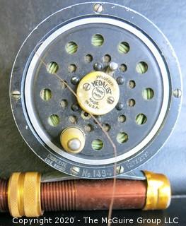 Vintage Pflueger Medalist Fly Fishing Reel No.1494 Made in USA, and Vintage Fishing Rod - 98"