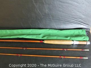 Vintage Orvis Imperial "99" Bamboo or Cane Fishing Rod, Hexagon Shape Measures 144" long. With Cloth Covering Bag.