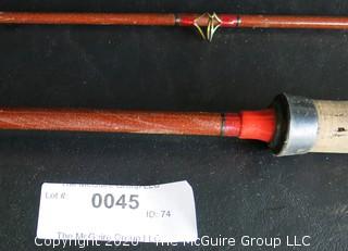 Vintage Bamboo or Cane Fly Fishing Rod with Cork Handle