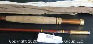 Vintage J.S. Sharpe & Co Scottie Featherweight Fly Rod 109" with 2 Cloth Carrying Bags.