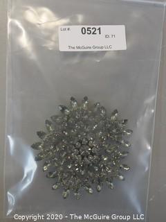 Large Rhinestone Brooch.  Measures approximately 4" in diameter. 