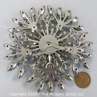 Large Rhinestone Brooch.  Measures approximately 4" in diameter. 