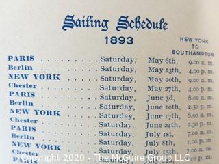 Group of Vintage Travel Brochures Including 1893 Sailing Schedule for The American Line 