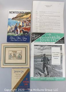 Group of Vintage Travel Brochures Including 1893 Sailing Schedule for The American Line 