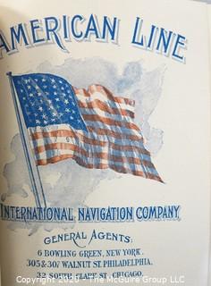 Group of Vintage Travel Brochures Including 1893 Sailing Schedule for The American Line 