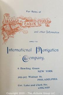 Group of Vintage Travel Brochures Including 1893 Sailing Schedule for The American Line 