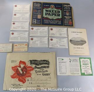 Group of Vintage Ephemera included Recipe Cards