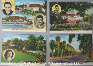 Hollywood Souvenir Views of Movie Star Homes; each card 2 1/2 x 3 1/2