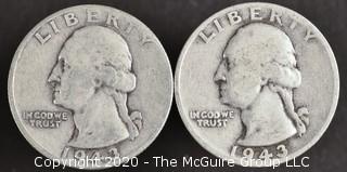 1943, 1943-S Washington Quarters