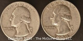 1951-D, 1954 Washington Quarters