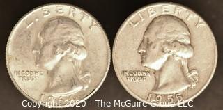 1964-D, 1955 Washington Quarters