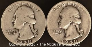 1940, 1940-S Washington Quarters