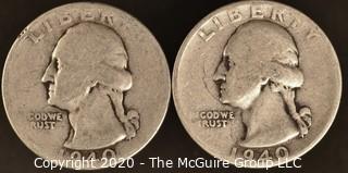 1940, 1940-S Washington Quarters