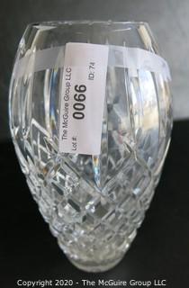 Cut Crystal Vase. Measures approximately 9" x 3 1/2".