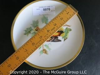 Set 8 Porcelain Plates Based on Audubon Drawings of Bird.  Made by Hutschenreuther Selb LHS in Germany for Pasco.  Measure approximately 8".