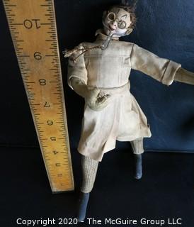 Two Vintage Klumpe-Roldan Dolls - Doctor and Fisherman.  Made in Spain.  Measures approximately 9." and 10 1/2" tall