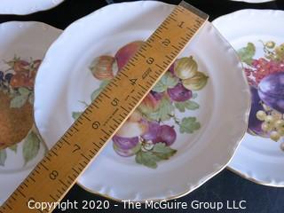 Set of 5 House of Goebel Porcelain Fruit Plates.  Measure approximately 8" in diameter.