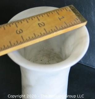 White Alabaster Marble Vase.  Measures approximately 9" x 4".