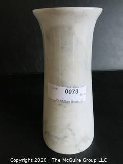 White Alabaster Marble Vase.  Measures approximately 9" x 4".