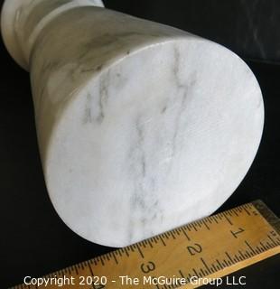 White Alabaster Marble Vase.  Measures approximately 9" x 4".