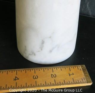 White Alabaster Marble Vase.  Measures approximately 9" x 4".