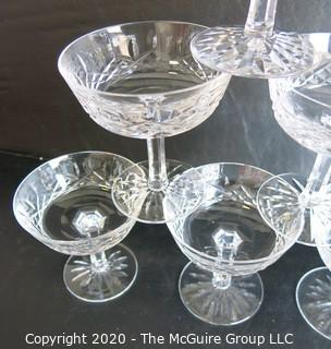 Set of 6 Cut Crystal Champange Coupes. Measures Approximately 4 1/2" X 4".