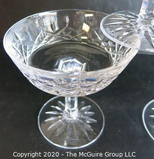 Set of 6 Cut Crystal Champange Coupes. Measures Approximately 4 1/2" X 4".