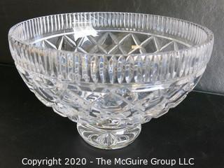 Waterford Cut Crystal Pedestal Bowl.  Measures approximately 14" x 9" x 9".
