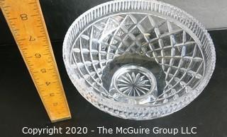 Waterford Cut Crystal Pedestal Bowl.  Measures approximately 14" x 9" x 9".
