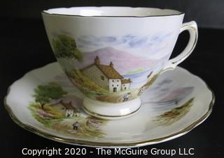 Porcelain Bone China Teacup and Saucer in Royal Vale pattern made by Ridgway Potteries.